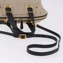 FENDI Chameleon Hand Bag Canvas 2way Beige Gold Tone 8BL114 Auth 202092-8