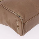 BVLGARI Chain Shoulder Tote Bag Leather 2way Beige Gold Tone Auth 202093A-9