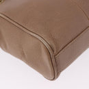 BVLGARI Chain Shoulder Tote Bag Leather 2way Beige Gold Tone Auth 202093A-17