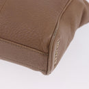 BVLGARI Chain Shoulder Tote Bag Leather 2way Beige Gold Tone Auth 202093A-18