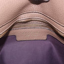 BVLGARI Chain Shoulder Tote Bag Leather 2way Beige Gold Tone Auth 202093A-21