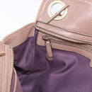BVLGARI Chain Shoulder Tote Bag Leather 2way Beige Gold Tone Auth 202093A-24