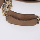 BVLGARI Chain Shoulder Tote Bag Leather 2way Beige Gold Tone Auth 202093A-7