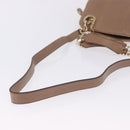 BVLGARI Chain Shoulder Tote Bag Leather 2way Beige Gold Tone Auth 202093A-8
