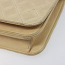 CHANEL Matelasse Chain Shoulder Bag Lamb Skin Beige Gold Tone CC Auth 202094-10