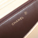 CHANEL Matelasse Chain Shoulder Bag Lamb Skin Beige Gold Tone CC Auth 202094-19