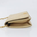 CHANEL Matelasse Chain Shoulder Bag Lamb Skin Beige Gold Tone CC Auth 202094-5