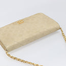 CHANEL Matelasse Chain Shoulder Bag Lamb Skin Beige Gold Tone CC Auth 202094-6