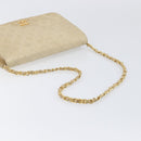 CHANEL Matelasse Chain Shoulder Bag Lamb Skin Beige Gold Tone CC Auth 202094-7