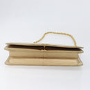 CHANEL Matelasse Chain Shoulder Bag Lamb Skin Beige Gold Tone CC Auth 202094-9