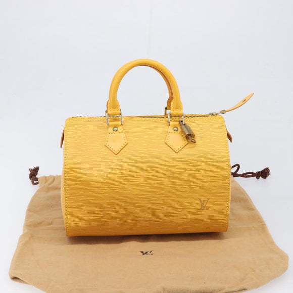 LOUIS VUITTON Epi Speedy 25 Hand Bag Tassili Yellow M43019 LV Auth 202095V