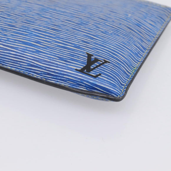 LOUIS VUITTON Epi Denim Neverfull MM Pouch Blue LV Auth 202098A