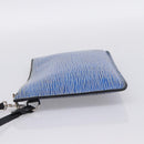 LOUIS VUITTON Epi Denim Neverfull MM Pouch Blue LV Auth 202098A-3