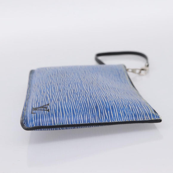 LOUIS VUITTON Epi Denim Neverfull MM Pouch Blue LV Auth 202098A