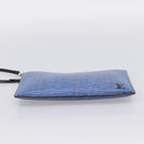 LOUIS VUITTON Epi Denim Neverfull MM Pouch Blue LV Auth 202098A-5