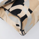 Salvatore Ferragamo Gancini Shoulder Bag Satin Beige Black Auth 202099-16