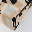 Salvatore Ferragamo Gancini Shoulder Bag Satin Beige Black Auth 202099-17