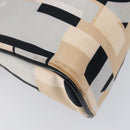 Salvatore Ferragamo Gancini Shoulder Bag Satin Beige Black Auth 202099-18
