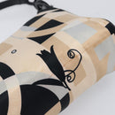 Salvatore Ferragamo Gancini Shoulder Bag Satin Beige Black Auth 202099-8