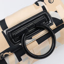 Salvatore Ferragamo Gancini Shoulder Bag Satin Beige Black Auth 202099-19