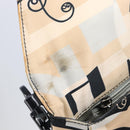 Salvatore Ferragamo Gancini Shoulder Bag Satin Beige Black Auth 202099-10