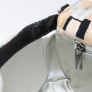 Salvatore Ferragamo Gancini Shoulder Bag Satin Beige Black Auth 202099-22