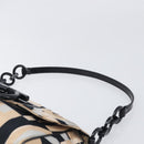 Salvatore Ferragamo Gancini Shoulder Bag Satin Beige Black Auth 202099-14