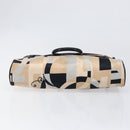 Salvatore Ferragamo Gancini Shoulder Bag Satin Beige Black Auth 202099-5