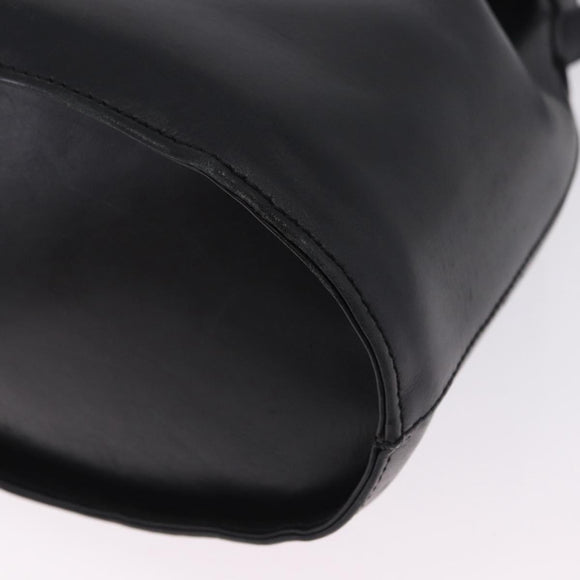 Salvatore Ferragamo Gancini Shoulder Bag Leather Black Gold Tone Auth 202100