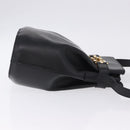 Salvatore Ferragamo Gancini Shoulder Bag Leather Black Gold Tone Auth 202100-4