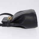 Salvatore Ferragamo Gancini Shoulder Bag Leather Black Gold Tone Auth 202100-5