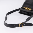 Salvatore Ferragamo Gancini Shoulder Bag Leather Black Gold Tone Auth 202100-7