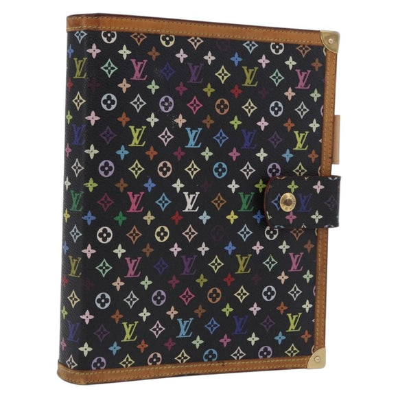 LOUIS VUITTON Monogram Multicolor Agenda GM Cover Black R20893 LV Auth 202101V