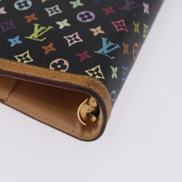 LOUIS VUITTON Monogram Multicolor Agenda GM Cover Black R20893 LV Auth 202101V
