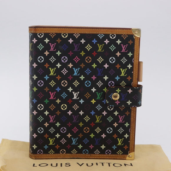LOUIS VUITTON Monogram Multicolor Agenda GM Cover Black R20893 LV Auth 202101V