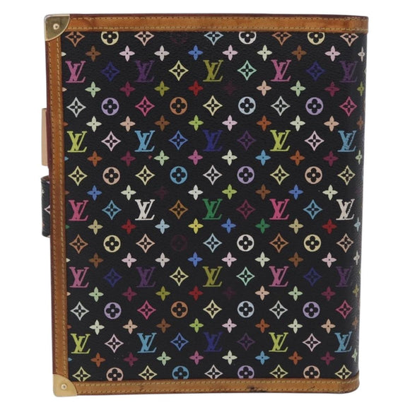 LOUIS VUITTON Monogram Multicolor Agenda GM Cover Black R20893 LV Auth 202101V