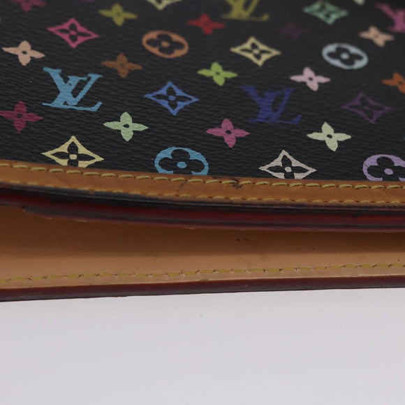 LOUIS VUITTON Monogram Multicolor Agenda GM Cover Black R20893 LV Auth 202101V