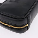 Miu Miu Beau Pouch Leather Black Gold Auth 202103M-14