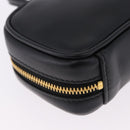 Miu Miu Beau Pouch Leather Black Gold Auth 202103M-16