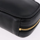 Miu Miu Beau Pouch Leather Black Gold Auth 202103M-17