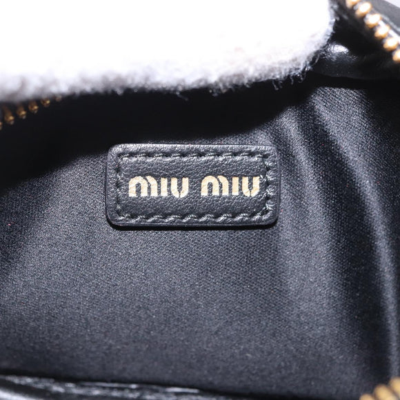 Miu Miu Beau Pouch Leather Black Gold Auth 202103M