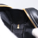 Miu Miu Beau Pouch Leather Black Gold Auth 202103M-18