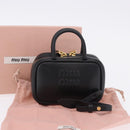 Miu Miu Beau Pouch Leather Black Gold Auth 202103M-12