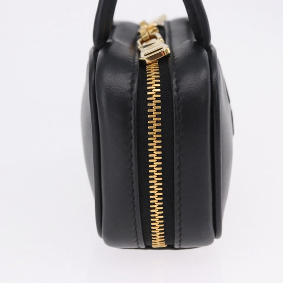 Miu Miu Beau Pouch Leather Black Gold Auth 202103M