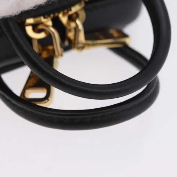Miu Miu Beau Pouch Leather Black Gold Auth 202103M