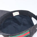 GUCCI GG Canvas Web Sherry Line Cap Black Gold Tone 200035 Auth 202104A-11