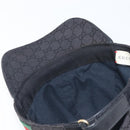 GUCCI GG Canvas Web Sherry Line Cap Black Gold Tone 200035 Auth 202104A-12