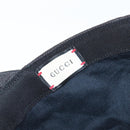 GUCCI GG Canvas Web Sherry Line Cap Black Gold Tone 200035 Auth 202104A-15