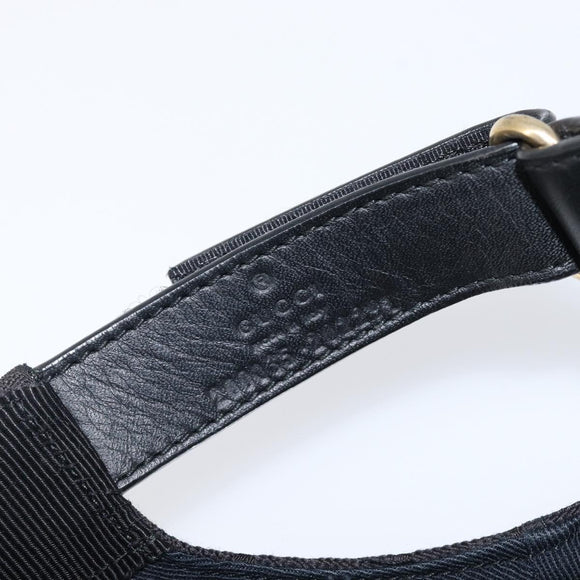 GUCCI GG Canvas Web Sherry Line Cap Black Gold Tone 200035 Auth 202104A