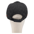 GUCCI GG Canvas Web Sherry Line Cap Black Gold Tone 200035 Auth 202104A-3